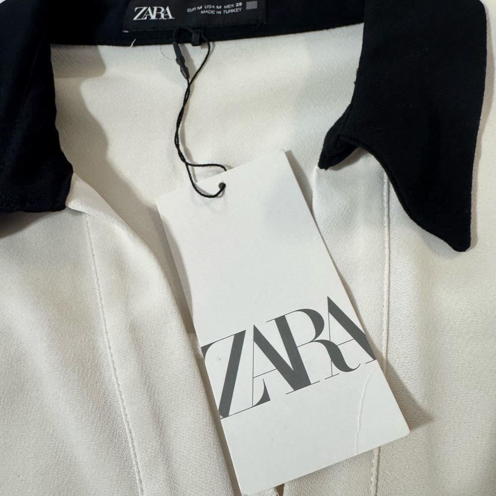 Zara Black and Cream Mini Dress